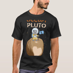 Camiseta Ocupar Plutão Nunca Esqueça Gato Astronauta No Esp