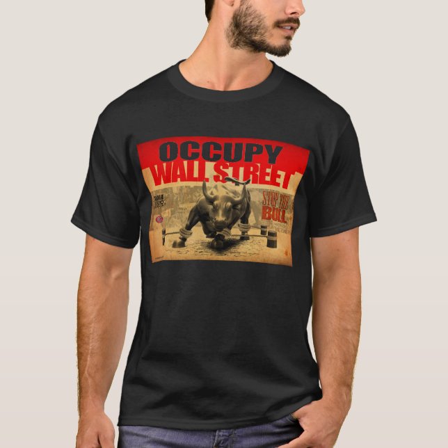 Camiseta Ocupe Wallstreet - pare a Bull (Frente)