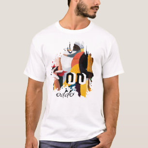 Camiseta ODDO Arte de Pincel Abstrato   Expressão Colorida 