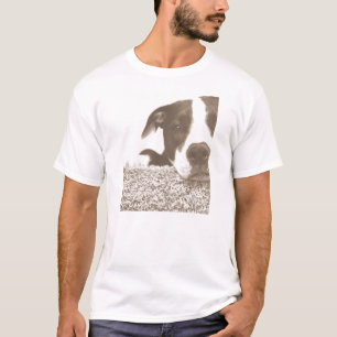 Camiseta odeie o ato não a raça pitbull sepia amigável