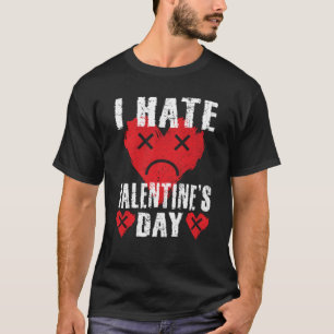 Camiseta Odeio Coração Anti-Dia de os namorados Dia de os n