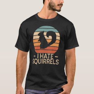 Camiseta Odeio Esquilos - Estilo Retro Engraçado T-Shirt