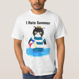 Camiseta Odeio Gato Grumpy de Verão na praia do Chapéu de S