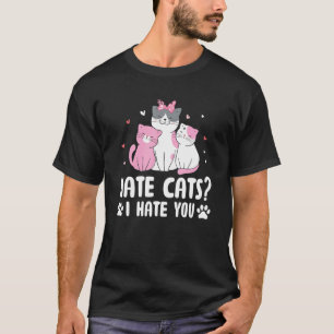 Camiseta Odeio Gatos Eu Odeio Você Gato Humor de Gatinhos F