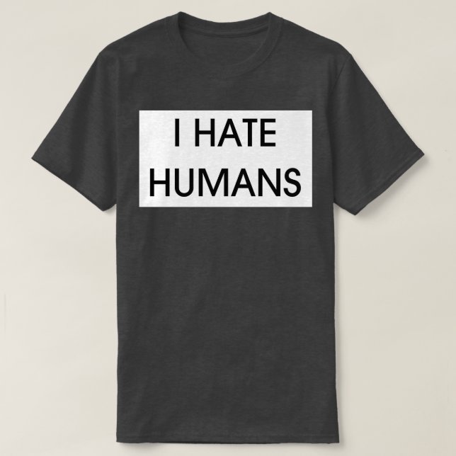 CAMISETA ODEIO HUMANOS (Frente do Design)