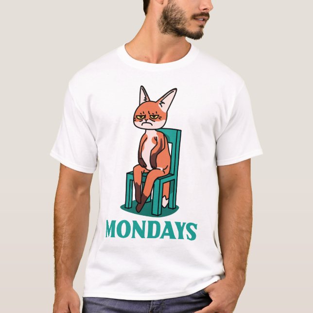 Camiseta Odeio Meses Engraçado Gato Dia de Trabalho Humor (Frente)