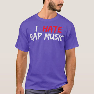Camiseta Odeio Música Rap - Vermelho Branco
