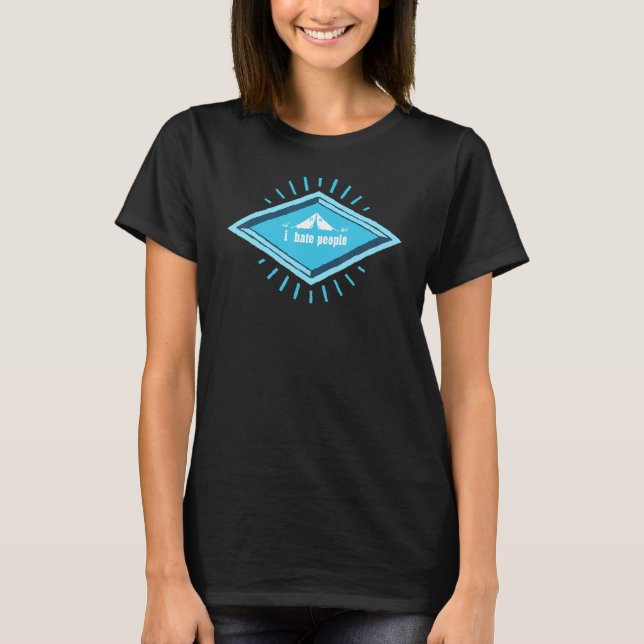Camiseta Odeio Pessoas, Acampamento, Divertido. (Frente)