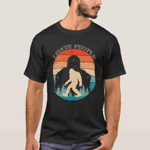 Camiseta Odeio Pessoas Bigfoot Retro Sasquatch Silhout S