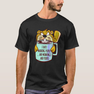 Camiseta Odeio Pessoas De Manhã Dizendo Manhã De Beaver Gru