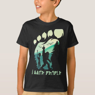 Camiseta Odeio Pessoas Engraçado Alien Bigfoot Montanhas Vi