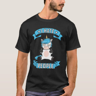Camiseta Odeio Pessoas Unicórnio Unicórnio crianças bonitas