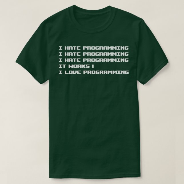 Camiseta Odeio Programação (Frente do Design)