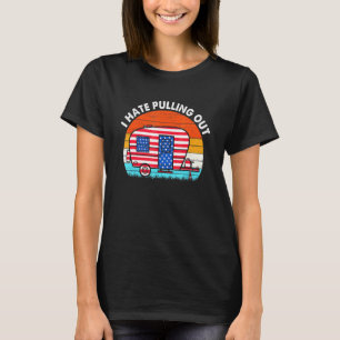 Camiseta Odeio Retirar Viagem Trailer De Bandeira Dos Eua.