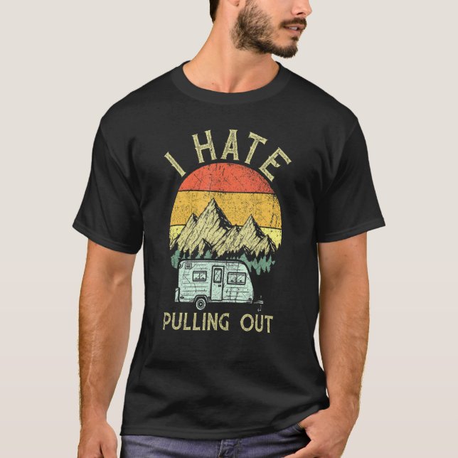 Camiseta Odeio Sair Com Minha Van De Camping Retro Vinta (Frente)