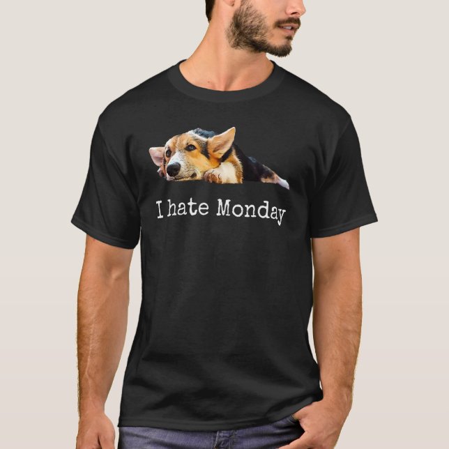 Camiseta Odeio Segunda Pembroke Welsh Corgi Cachor (Frente)