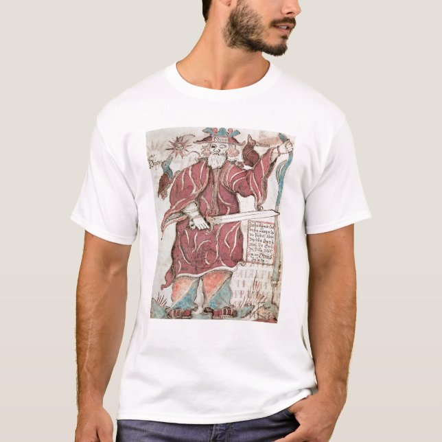 Camiseta Odin, com seus dois corvos, Hugin e Munin (Frente)