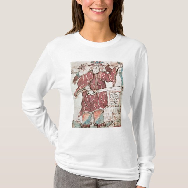 Camiseta Odin, com seus dois corvos, Hugin e Munin (Frente)