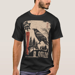 Camiseta Odin Norse God Poster - Estilo Ukiyo-e japonês