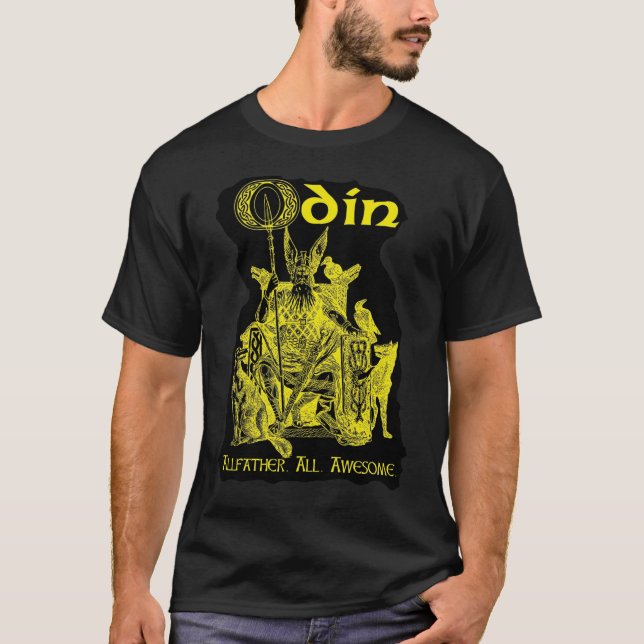 Camiseta ODIN! Ouro no preto (Frente)