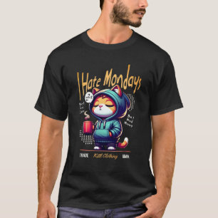 Camiseta Ódio segunda-feira, café de amor, preciso de dinhe