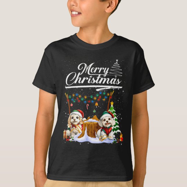 Camiseta Odle Christmas Tree Lights Decorations Dog Lover X (Frente)