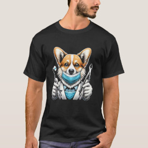 Camiseta Odontologia Corgi Dentista Médico de Dentes
