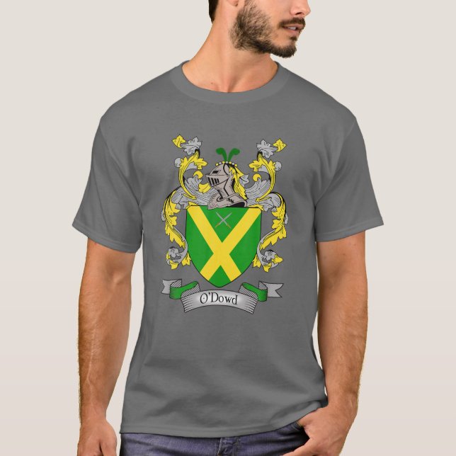 Camiseta O'dowd Casaco de Braços | O'dowd Surname Family Cr (Frente)