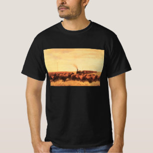 Camiseta Oeste americano do vintage, sustentado pelo