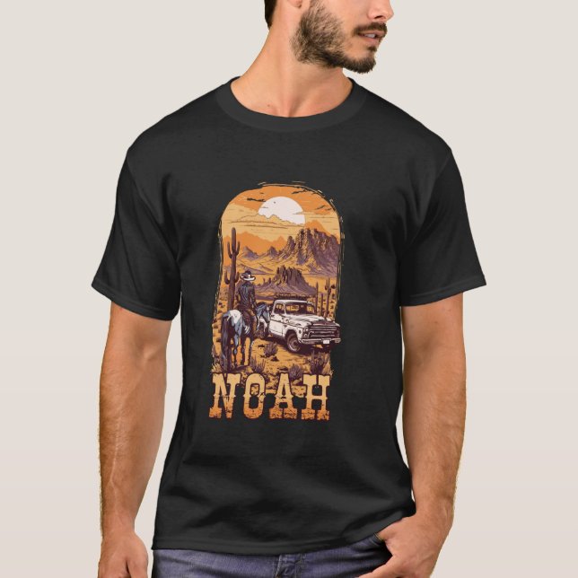 Camiseta Oeste Antigo Menino País Caubói Noé (Frente)