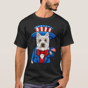 Camiseta Oeste de Terrier, West Highland, 4 de julho