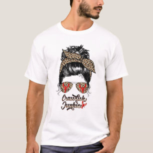 Camiseta Oeste Leopardo Mamãe Mamãe Crawfish Junkie Texas