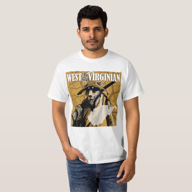 Camiseta Oeste pelo t-shirt do Virginian do deus (Frente Completa)