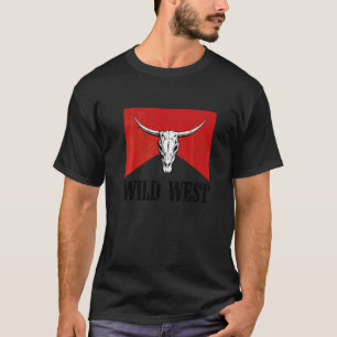 Camiseta Oeste Selvagem Touro Crânio de Boi Boho País Sul O