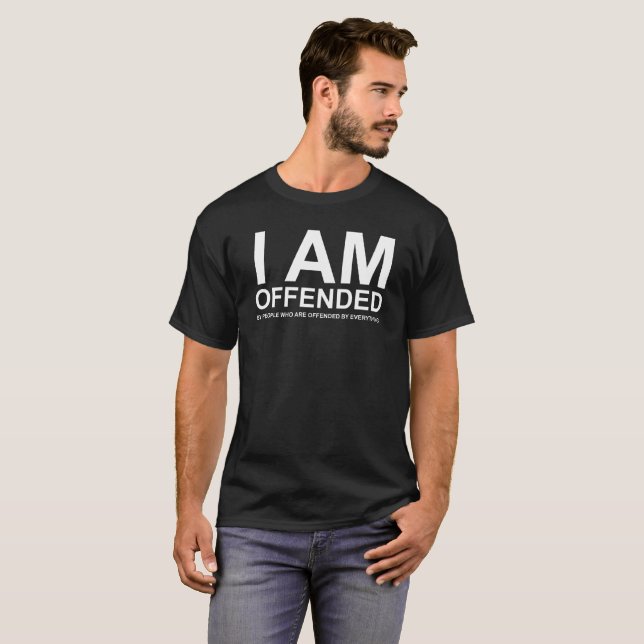 Camiseta Ofendido pelas pessoas que são SJW engraçados (Frente Completa)