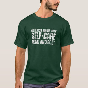 Camiseta Oferta de autoatendimento e bem-estar