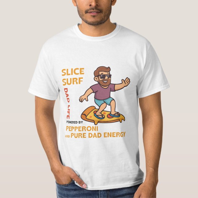 Camiseta Oferta de dia de os pais - Pai de Surf de Fatia (Frente)