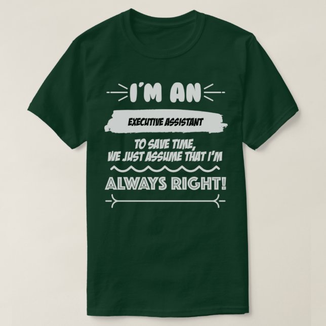 Camiseta Oferta de emprego de assistente executivo para cad (Frente do Design)