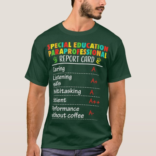 Camiseta Oferta de Ensino Especial Engraçado Paraprofission (Frente)