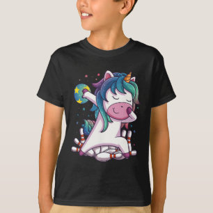 Camiseta Oferta de Festa de aniversário de Boliche Unicorn
