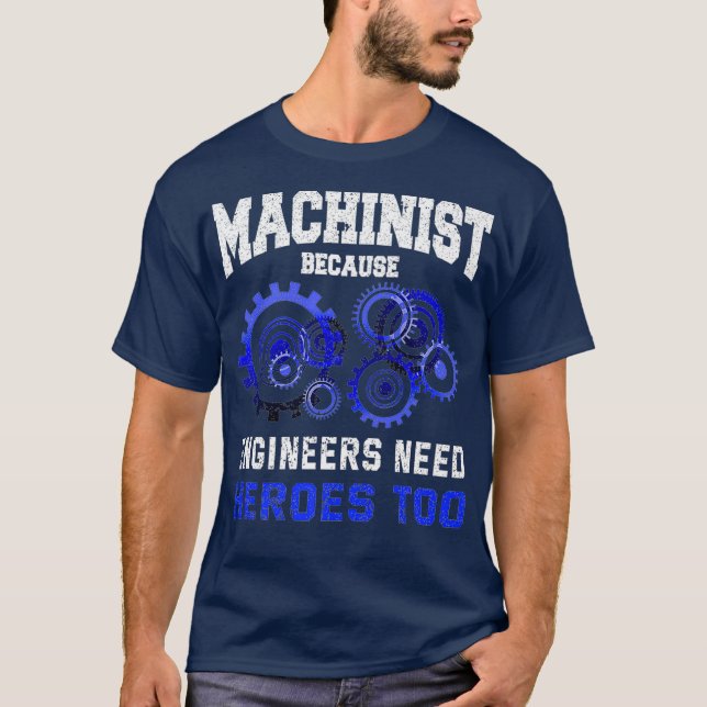Camiseta Oferta de Piada do Operador CNC Engraçado Machinis (Frente)