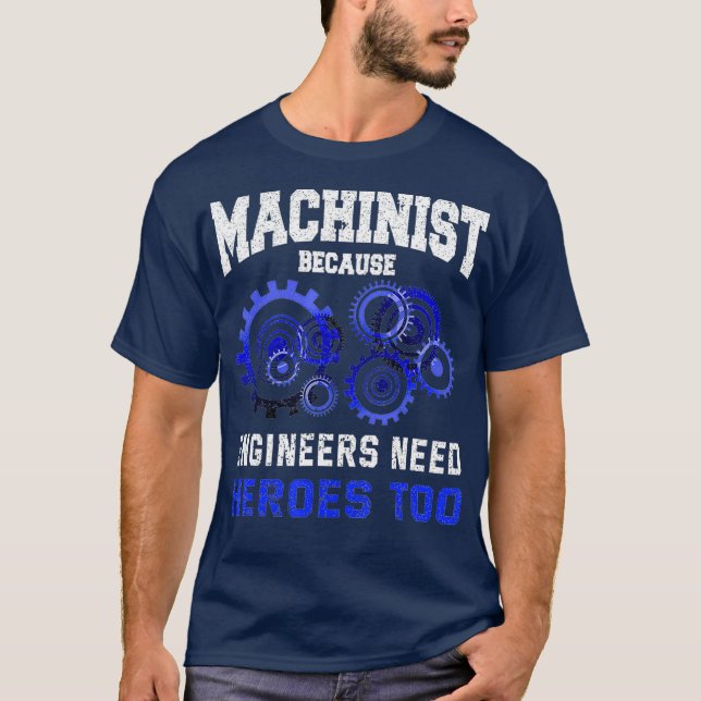 Camiseta Oferta de Piada do Operador CNC Engraçado Machinis (Frente)