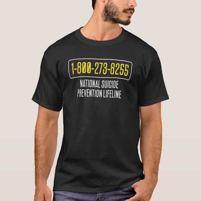 Camiseta Oferta de Prevenção de Suicídio 1 800 273 8255 Lin (Frente)