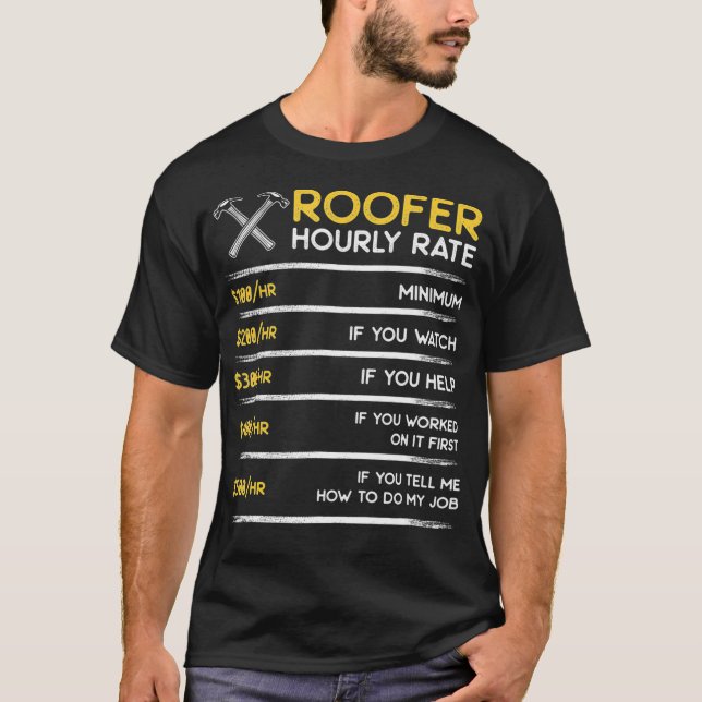 Camiseta Oferta de telhado de empreiteiro engraçado de taxa (Frente)