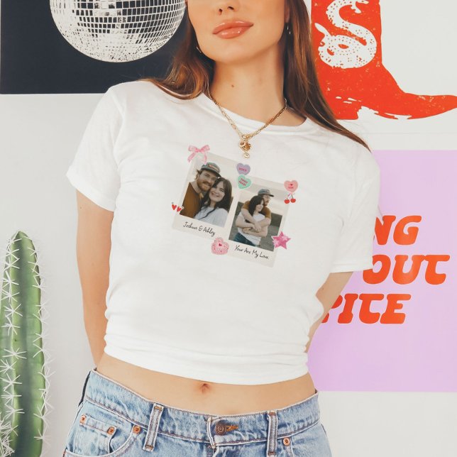 Camiseta Oferta de texto e fotos personalizadas do Casal em (Criador carregado)