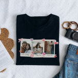 Camiseta Oferta de texto e fotos personalizadas do Casal em<br><div class="desc">Crie uma proteção de eterno com nossa Camisa de Fotografias Personalizada para Casais! Personalize-o com as suas fotografias de casal favoritas num design de inspiração retrógrada, perfeito para aniversários, Dia do Namorados, ou só porque. Você pode personalizá-lo com suas fotos e texto. Esta camisa é um presente único para celebrar...</div>