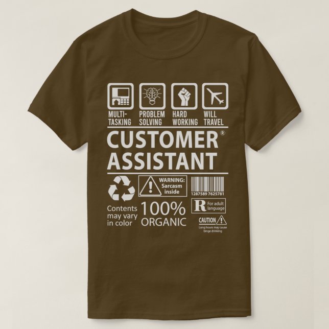 Camiseta Oferta de Trabalho Certificado de Multitarefa do A (Frente do Design)