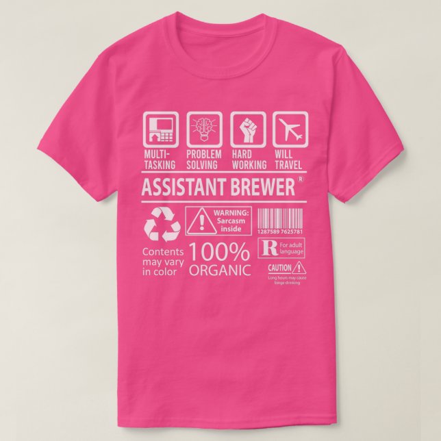 Camiseta Oferta de Trabalho Certificado MultiTask de Criado (Frente do Design)