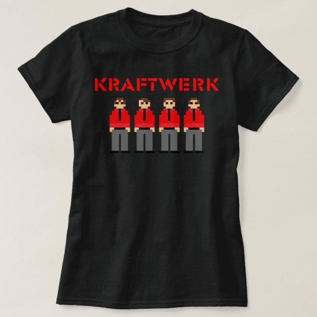 Camiseta Oferta Eletrônica De Música Kraftwerk De Presente  (Frente do Design)