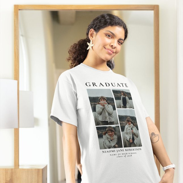 Camiseta Oferta Simples de Graduação de Colagem de Fotos 4 (Criador carregado)